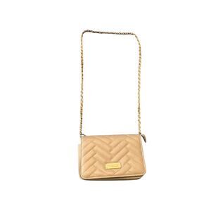 Bebe Los Angeles Quilted Chain Wallet Taupe